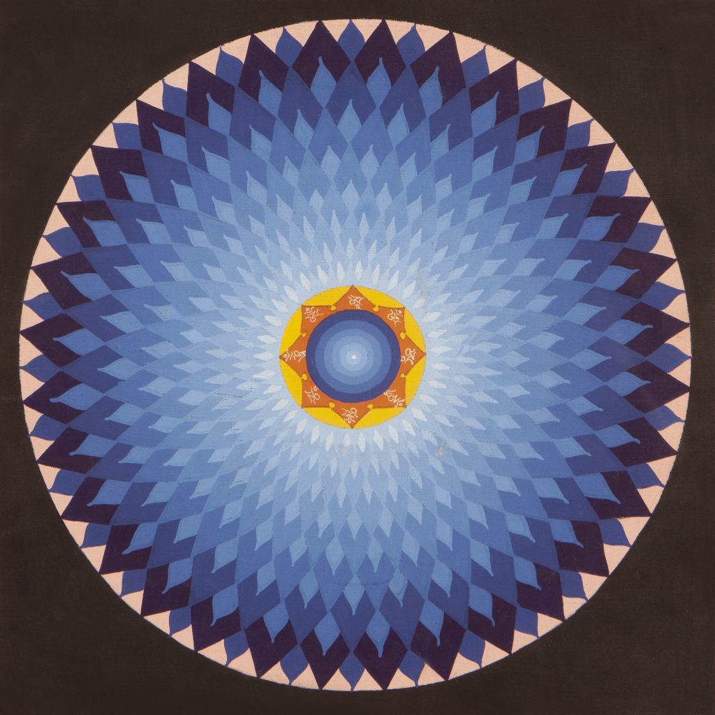 Mandala blu. Simbolo molto stimolante per la voce